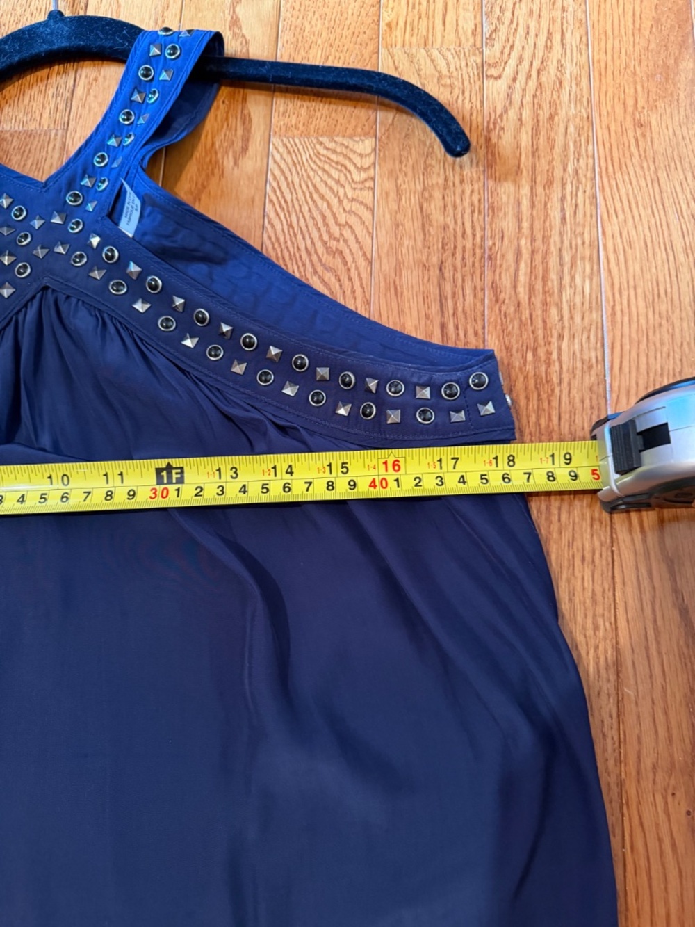 Ramy Brook navy blue studded halter top Size Small - Picture 8 of 10